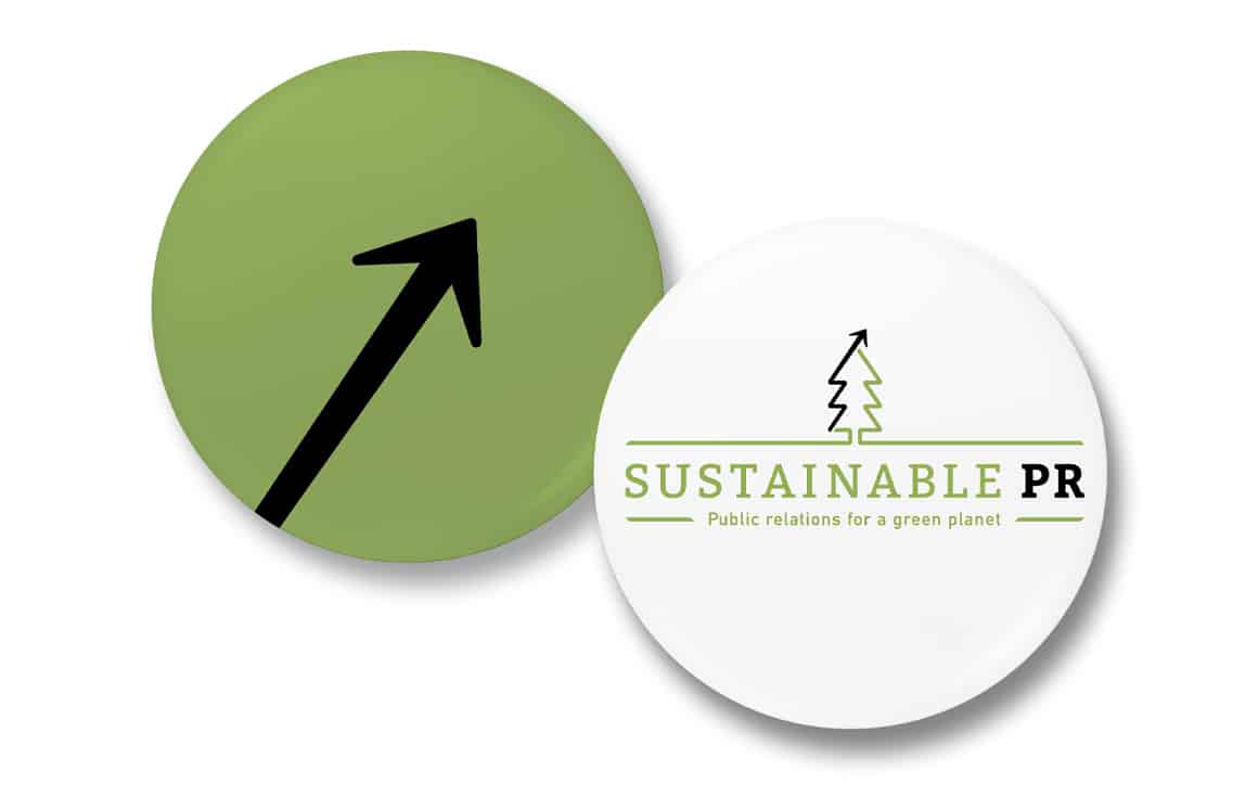 Sustainable PR promotional buttons
