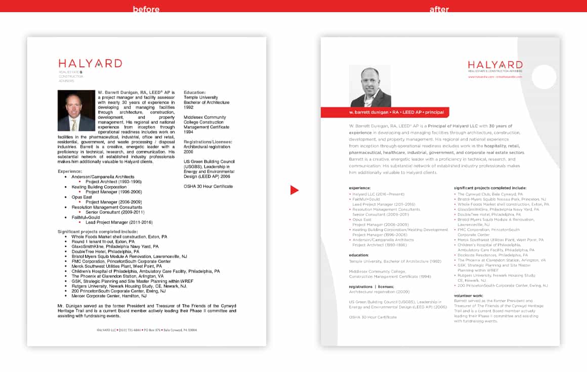 Halyard LLC CV design