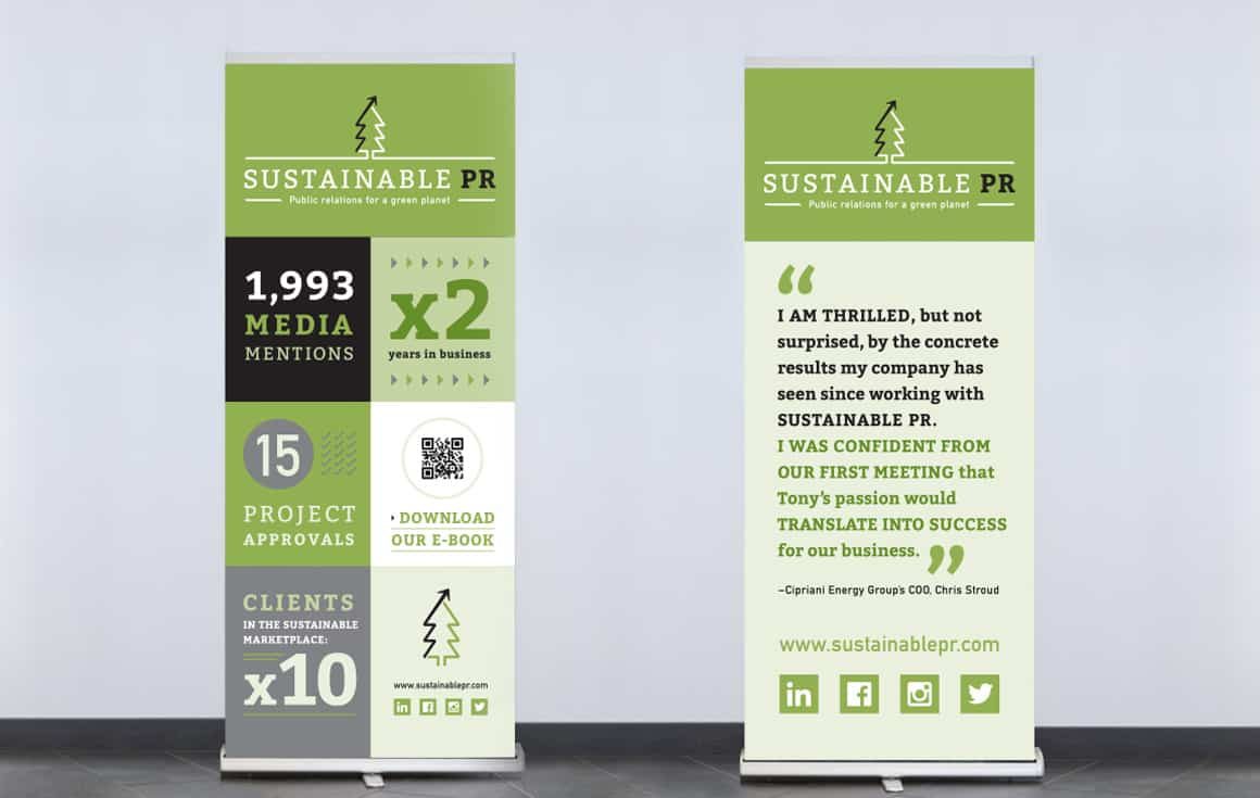 Sustainable PR branded banners