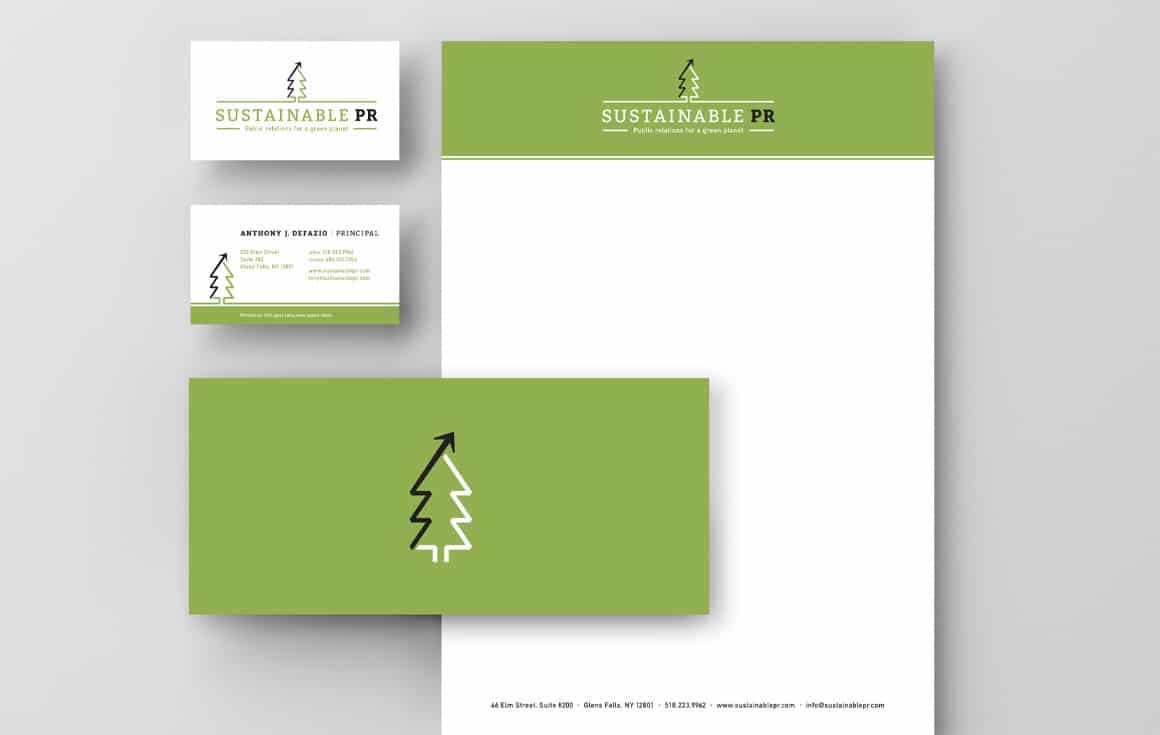 Sustainable PR Logo Stationery Design